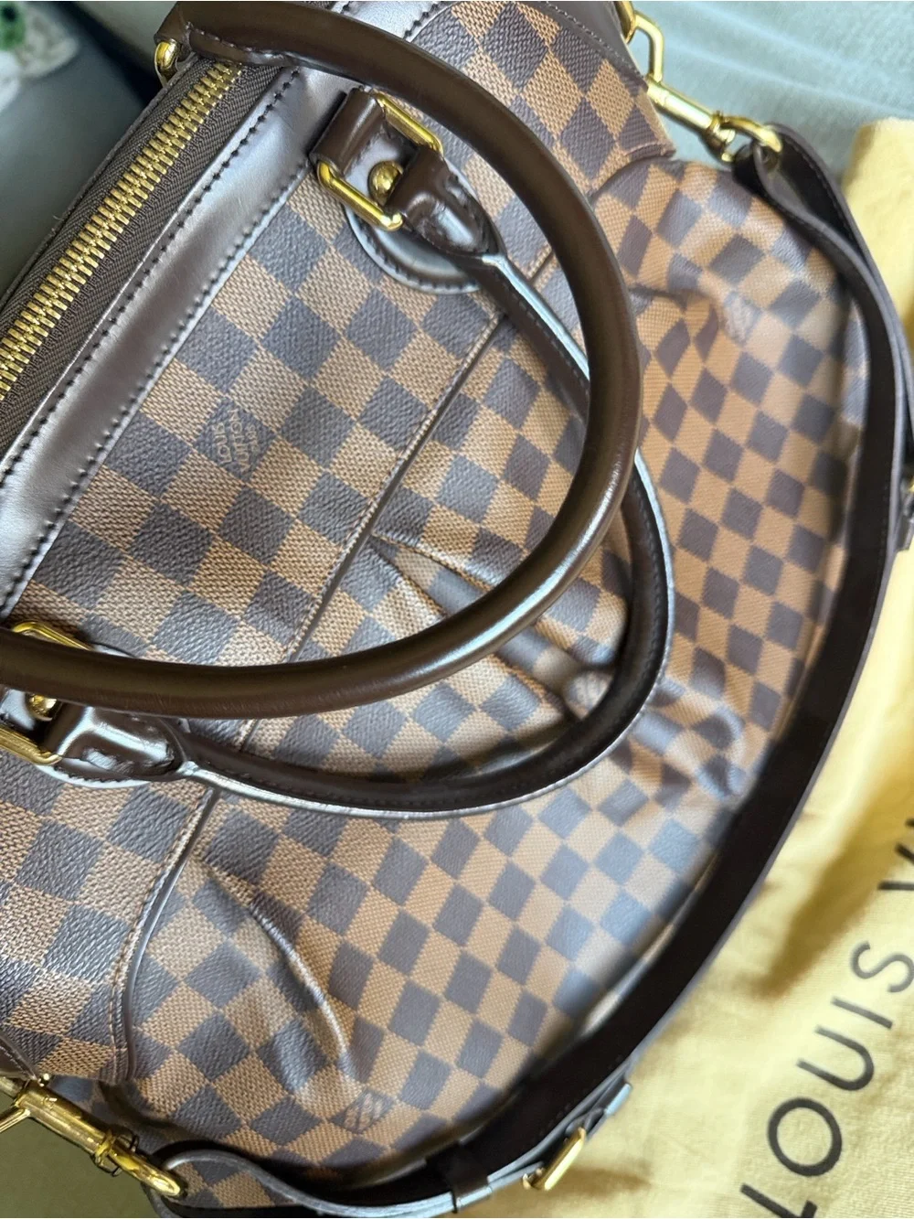 Louis Vuitton Trevi GM Brown Damier Ebene Top-Handle Satchel with Gold Hardware - Picture 4 of 11